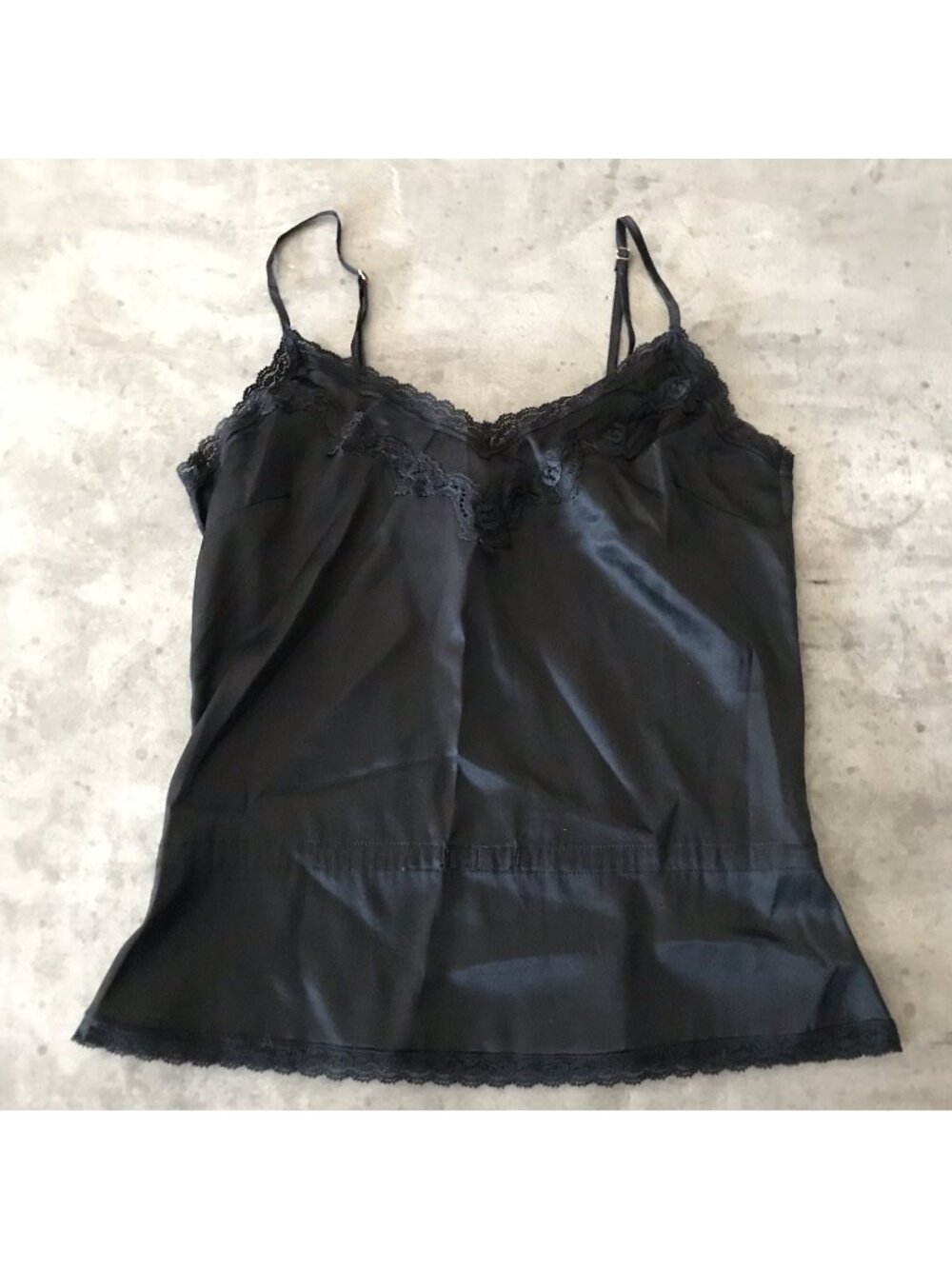 Vintage Banana Republic Cami Top XS Babydoll Black Lace Silk Fairy Whimsigoth